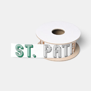 St. Patrick Ireland Irish St. Paddy Typography Satinband