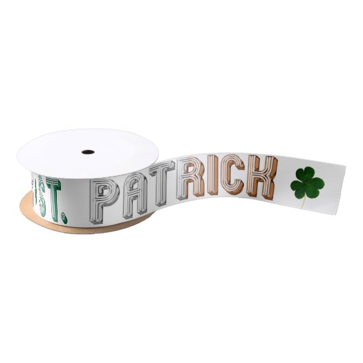 St. Patrick Ireland Irish St. Paddy Typography Satinband (Spule)