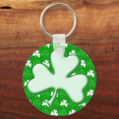St Patrick Ireland Kleeblatt Pattern Design Schlüsselanhänger (Vorderseite)