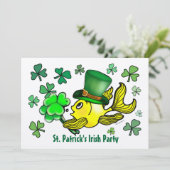 ST PATRICK IRISCHE PARTY EINLADUNG glücklicher (Stehend Vorderseite)