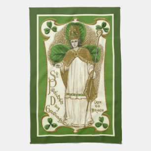 St. Patrick Irische Segnung Religiöse Shamrocks Geschirrtuch
