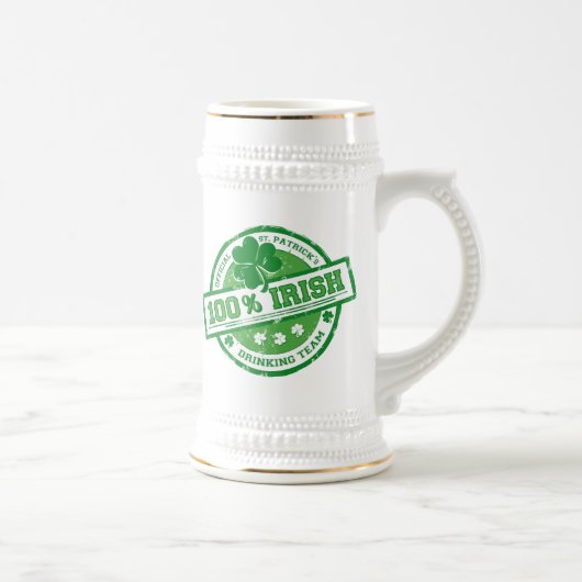 St Patrick irischer trinkender Team lustiger Stein Bierglas (Rechts)
