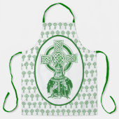 St. Patrick Irisches Kreuz Shamrocks Grün Katholis Schürze (Vorderseite)