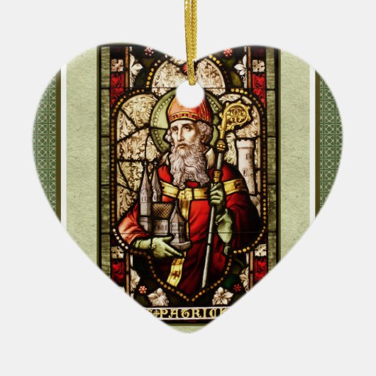 St. Patrick Irish Blessing Herzdekoration Keramikornament (Vorne)