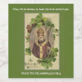 St. Patrick Irish Blessing Ireland Kleeblatts Weinetikett (Einzelnes Label)