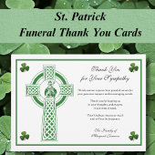 St. Patrick Irish Cross Kleeblatts Beileid Dankeskarte
