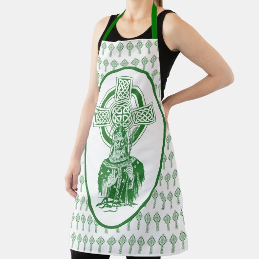St. Patrick Irish Cross Kleeblatts Green Katholic  Schürze (InSitu)
