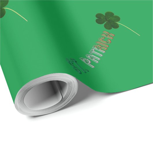 St. Patrick Irish Ireland St. Paddy Typografy Geschenkpapier (Rolleneckpunkt)