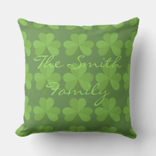 St. Patrick Irish Kleeblatt Clovers Green Pattern Kissen