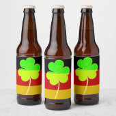 St Patrick Irish Kleeblatt German Flag Funny Bierflaschenetikett (Flaschen)