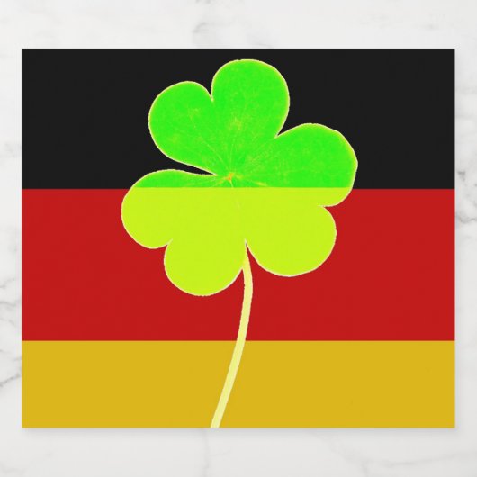 St Patrick Irish Kleeblatt German Flag Funny Bierflaschenetikett (Einzelnes Label)
