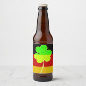 St Patrick Irish Kleeblatt German Flag Funny Bierflaschenetikett (Vorderseite)