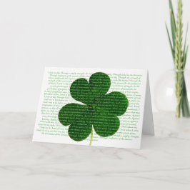 St. Patrick Irish Poem The Deer's Cry Kleeblatt Karte