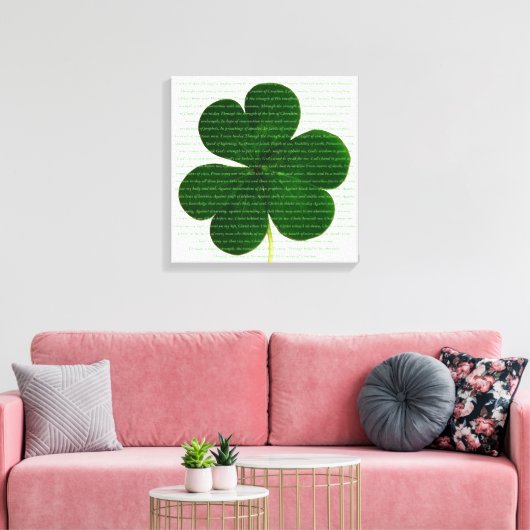 St. Patrick Irish Poem The Deer's Cry Kleeblatt Leinwanddruck (Insitu (Wohnzimmer))