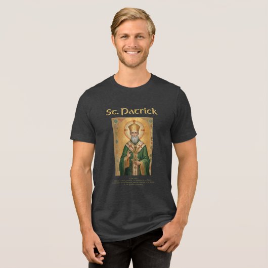St Patrick Irish Roman Katholic Gift Tri-Blend Shirt (Vorderseite voll)