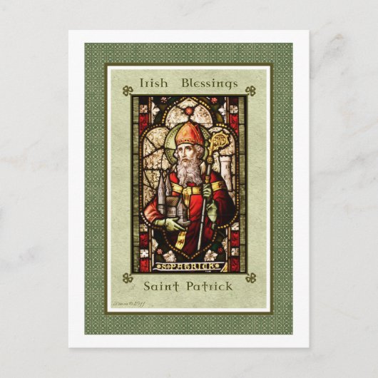 St Patrick Irish Sessings Digitale Kunst Postkarte (Vorderseite)