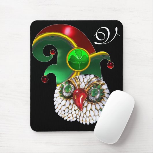 ST PATRICK JEWEL OWL,ELF HAT UND KLEEBLATT MONOGRA MOUSEPAD (Mit Mouse)