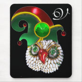 ST PATRICK JEWEL OWL,ELF HAT UND KLEEBLATT MONOGRA MOUSEPAD (Vorne)