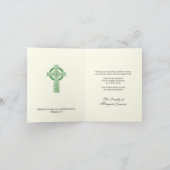 St. Patrick Katholic Irish Celtic Cross Beileid Dankeskarte (Innenseite)