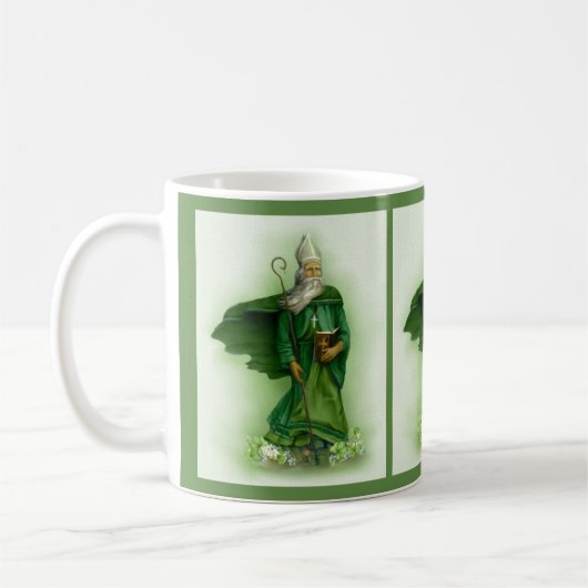St. Patrick Katholischer Bischof Irland Irish Klee Kaffeetasse (Links)