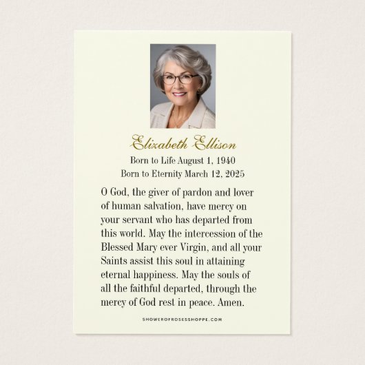 St. Patrick Katholisches Beerdigungsgebet (Rückseite)