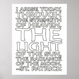 St. Patrick Katholisches Gebet Whimsical Coloring Poster