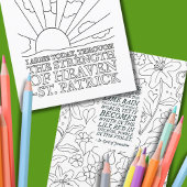 St. Patrick Katholisches Gebet Whimsical Coloring  Postkarte