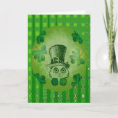 St Patrick Katze mit den Kleeblättern, die Karte (Vorderseite)