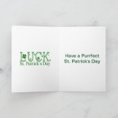 St Patrick Katze mit den Kleeblättern, die Karte (Innenseite)