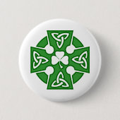 St Patrick keltisches Kreuz Button (Vorderseite)