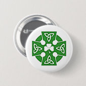 St Patrick keltisches Kreuz Button (Vorne & Hinten)