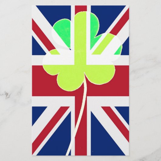 St. Patrick Kleeblatt Clover UK Flag Irland Briefpapier (Vorderseite)
