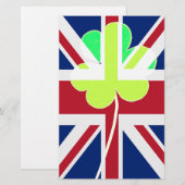 St. Patrick Kleeblatt Clover UK Flag Irland Briefpapier (Vorne/Hinten)