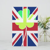 St. Patrick Kleeblatt Clover UK Flag Irland Briefpapier (Stehend Vorderseite)