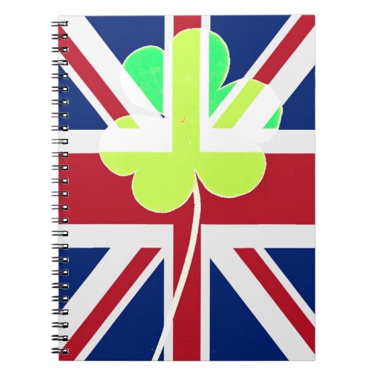 St. Patrick Kleeblatt Clover UK Flag Irland Notizblock (Vorderseite)