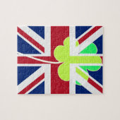 St. Patrick Kleeblatt Clover UK Flag Irland Puzzle (Horizontal)