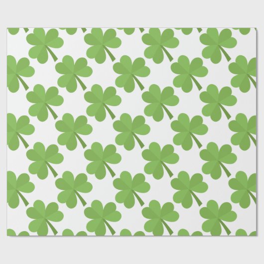 St. Patrick Kleeblatt Irish Ireland Clover Pattern Geschenkpapier (Flach)