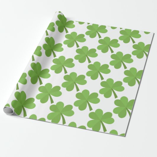 St. Patrick Kleeblatt Irish Ireland Clover Pattern Geschenkpapier (Ungerollt)