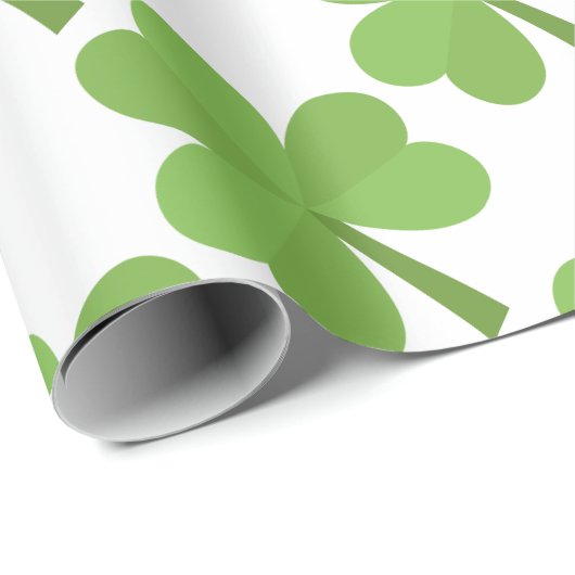 St. Patrick Kleeblatt Irish Ireland Clover Pattern Geschenkpapier (Rolleneckpunkt)