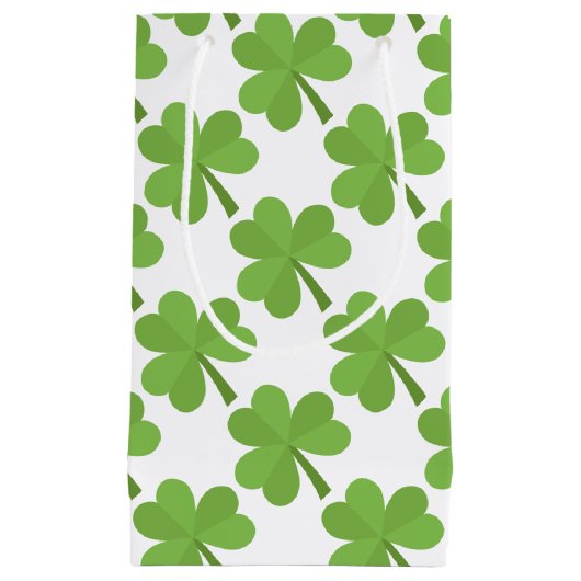 St Patrick Kleeblatt Irish Ireland Clover Pattern Kleine Geschenktüte (Vorderseite)