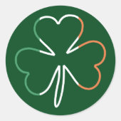St. Patrick Kleeblatt Irish Ireland Clover Runder Aufkleber (Vorderseite)