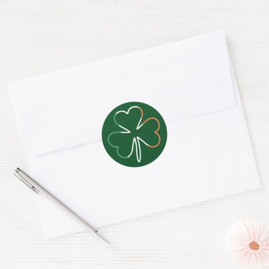 St. Patrick Kleeblatt Irish Ireland Clover Runder Aufkleber (Umschlag)