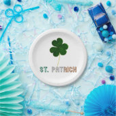 St. Patrick Kleeblatt Irish Ireland Typografy Pappteller (Party)