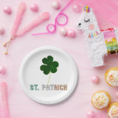 St. Patrick Kleeblatt Irish Ireland Typografy Pappteller (Party)