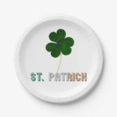 St. Patrick Kleeblatt Irish Ireland Typografy Pappteller (Vorderseite)
