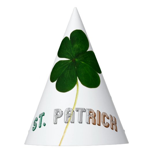 St. Patrick Kleeblatt Irish Ireland Typografy Partyhütchen (Vorderseite)