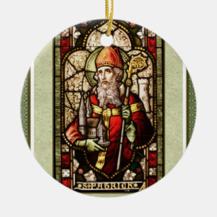St Patrick Kleeblatt Rund um die Keramik Ornament