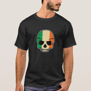 St Patrick Kleeblatt Skull Green Irish Flag T-Shirt