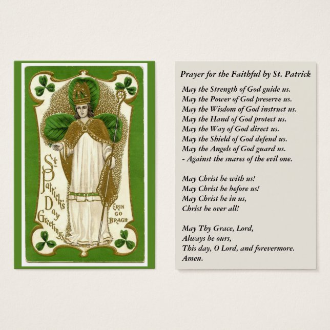 St. Patrick Kleeblatts Bischof Gebet (Vorne & Hinten)