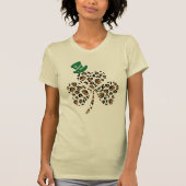 St Patrick Leopard Clover Kleeblatt Leprechaun Hat T-Shirt (Vorderseite)